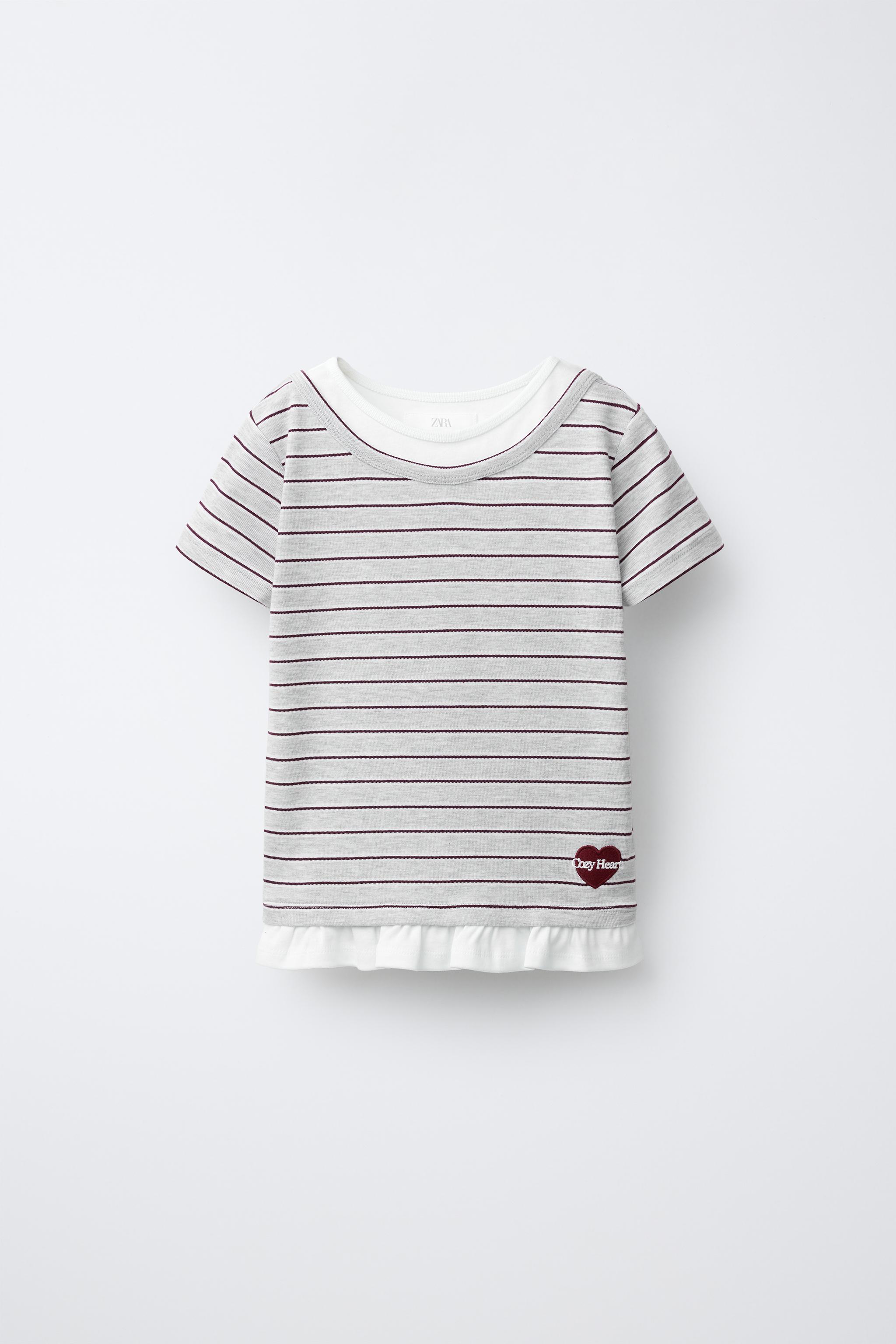 STRIPED DOUBLE COLLAR T-SHIRT